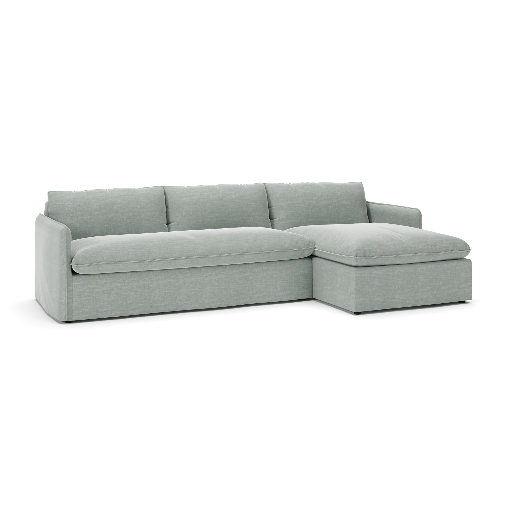 Bellatrix Upholstered L-Sectional, Conversation Capri Basketweave, Right Hand Facing