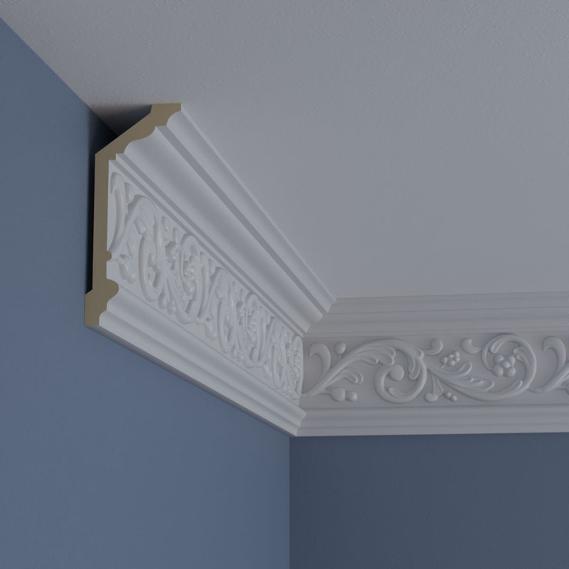 Kent 94.5" White Polyurethane Crown Moulding