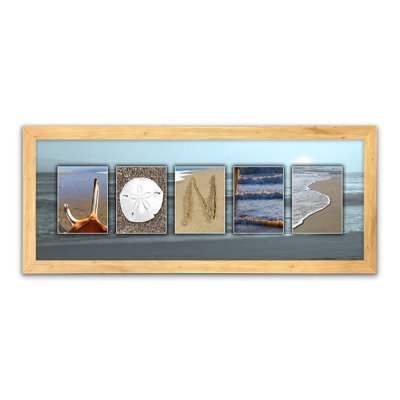 Personnage côtier, plage, nom nautique, art encadré