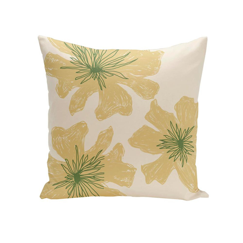 Coussin réversible, Jaune, H 18 po x l 18 po, Carré