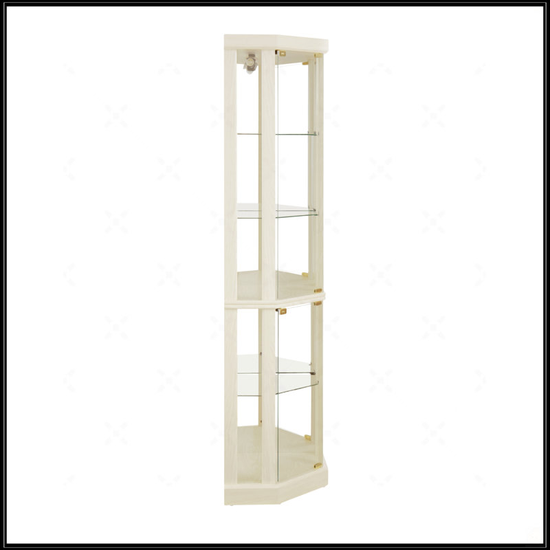 Vitrine d'angle vitrée d'angle pour vitrine d'angle, Blanc antique