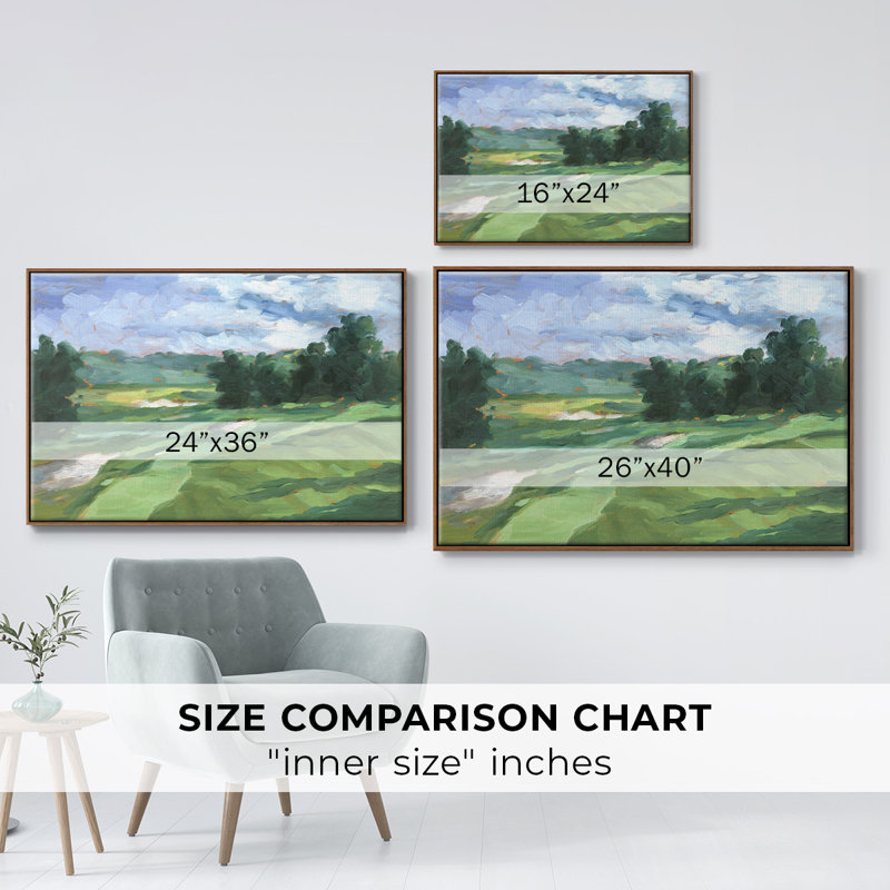 Golf Course Study IV, reproduction d'art sur toile, Noyer, H 17 po x l 25 po x P 2 po