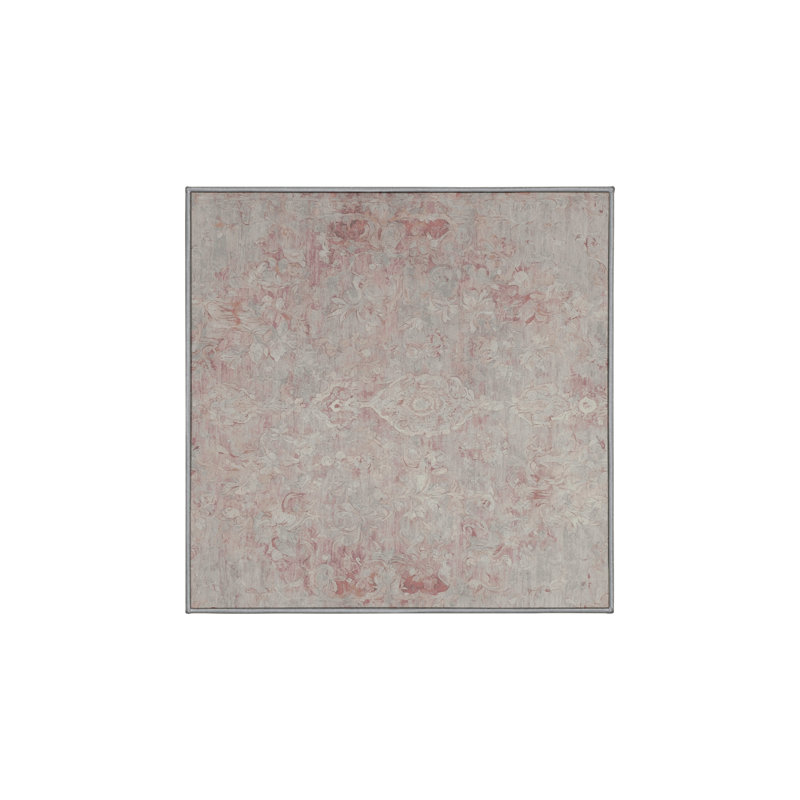 Tapis gris lavable à la machine, Carré 7 pi