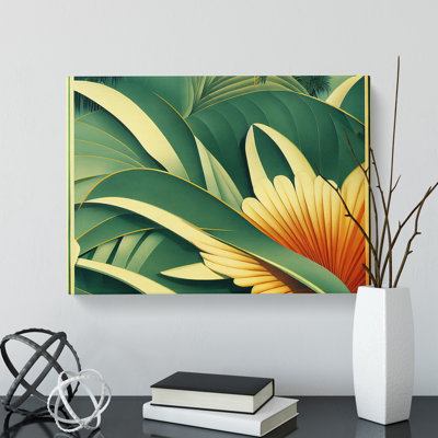Ravishing Flowers Art Deco - Wrapped Canvas