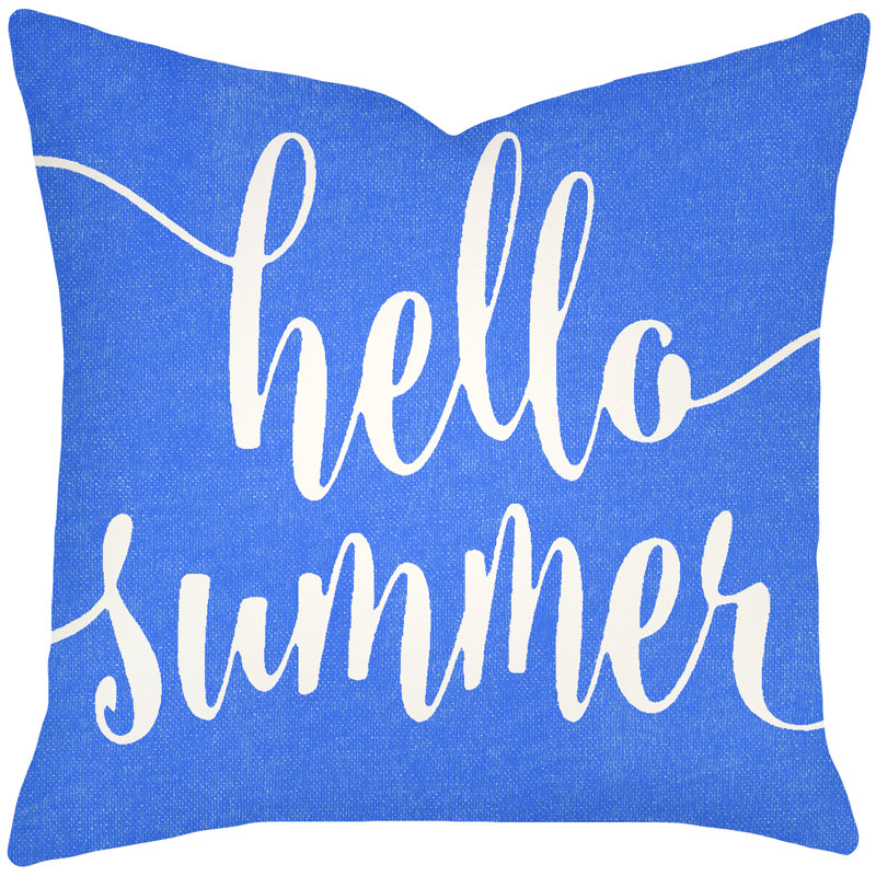 Cotton Throw Pillow, 16" H x 16" W x 6" D, Blue