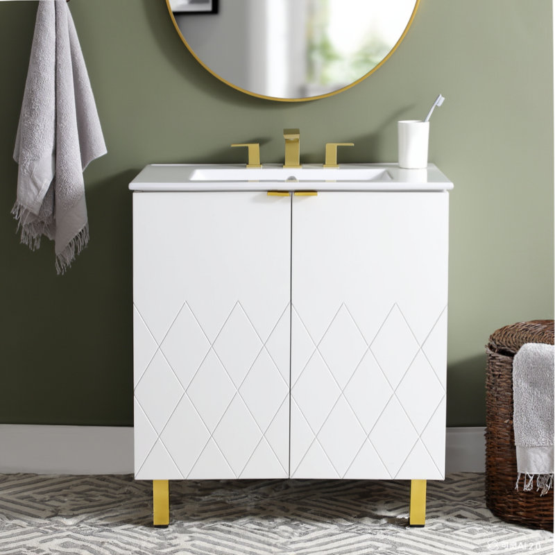 Meuble-lavabo simple 30 po blanc moderne