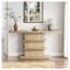 Console 63 pouces vintage avec rangement à 2 niveaux, banc d'entrée en bois naturel