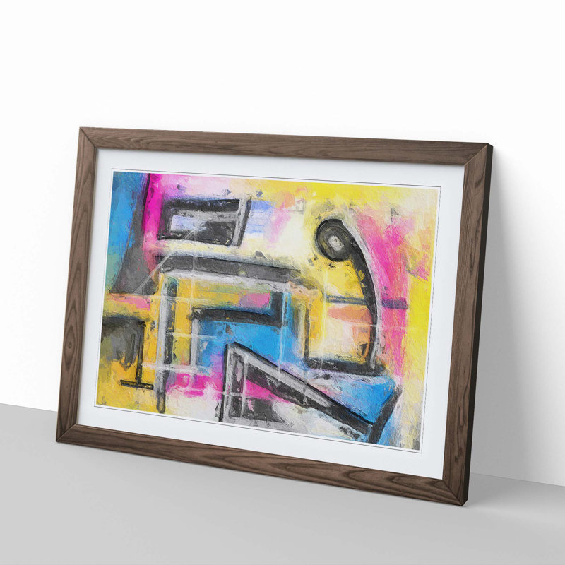 Abstract Vol.51 by S.Johnson - Framed Print, 33cm H x 45cm W x 2cm D, Walnut Framed