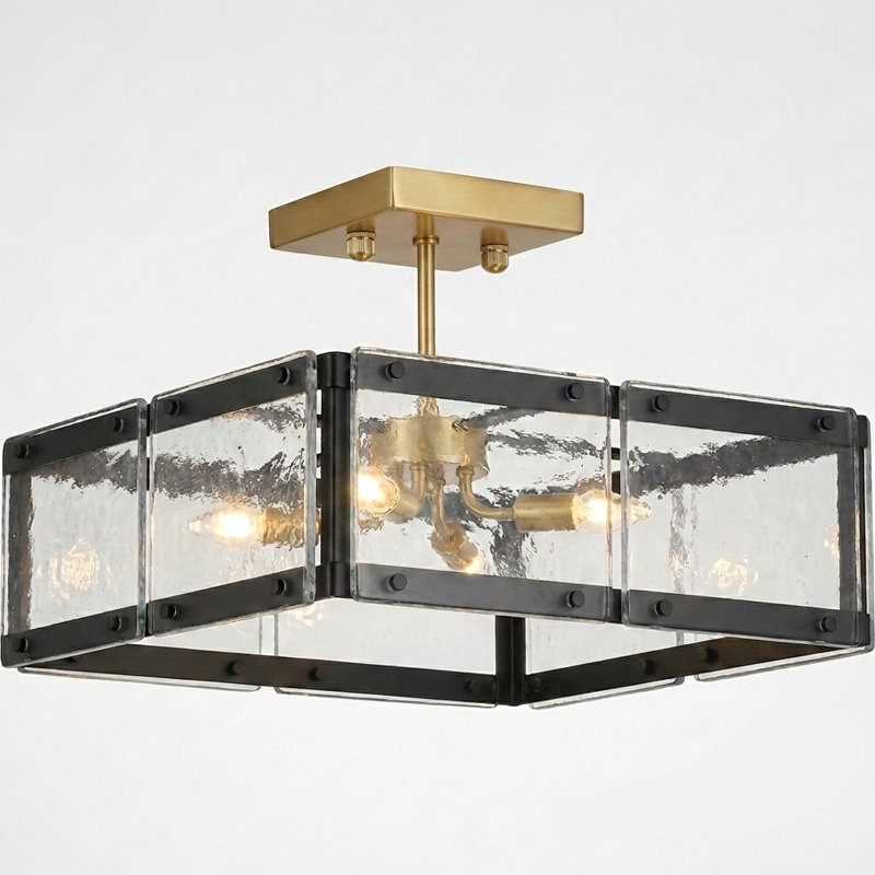 Plafonnier encastré en verre 4 lumières Aldgate