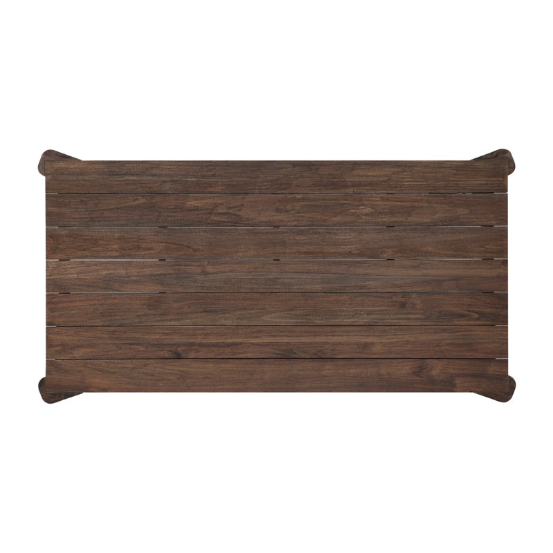 Soho Outdoor Metal Dining Table 86"-Bronze, Stained Saddle Brown