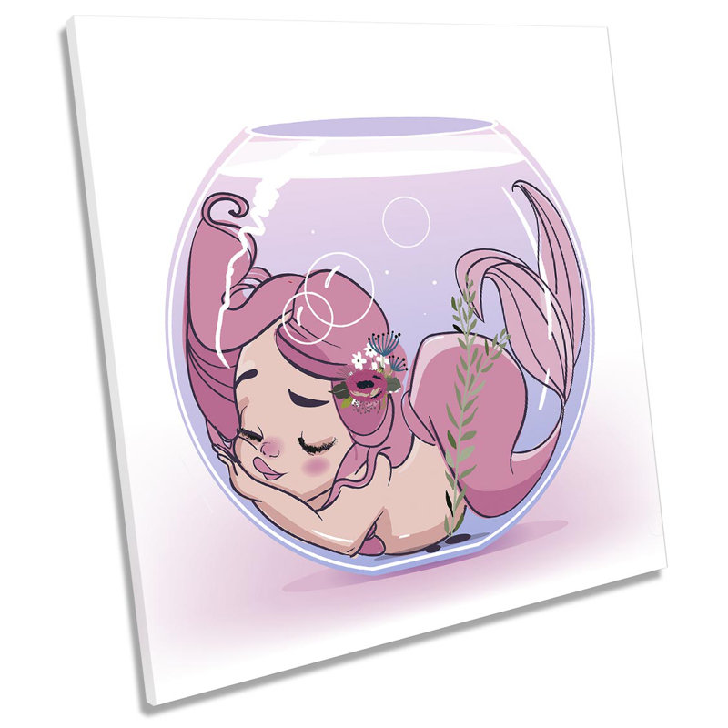 Mermaid Fish Tank - Wrapped Canvas Print, 60cm H x 60cm W x 2cm D