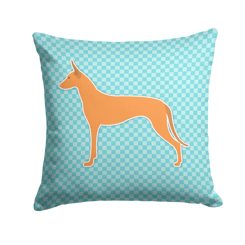Coussin décoratif intérieur/extérieur carré pharaon hound, H 14 po x l 14 po x P 3 po, Bleu