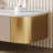 78.7'' Modern TV stands, with White Glossy Sintered stone top, Long Media Consoler with Gold Stainless Steel Lges