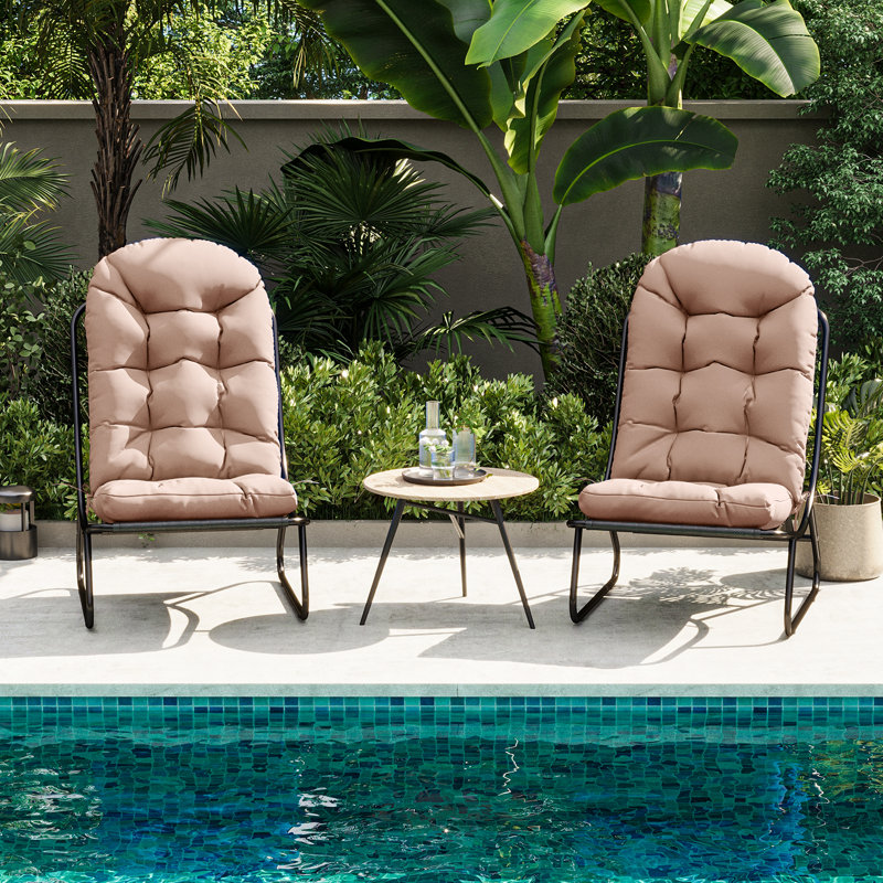 2-pcs Outdoor Seat/back Cushion For Adirondack Chair, Beige