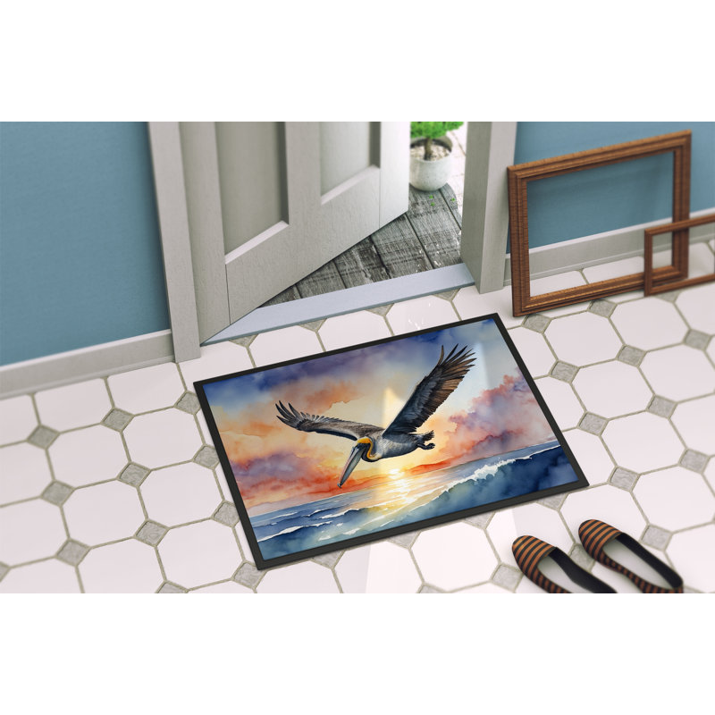 Paillasson Pelican Fyling au lever du soleil, L 18 po x L 27 po