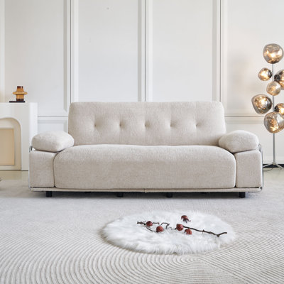 88.98''W Modern Upholstered Sofa,35.43''D Deep Seating Compressed Seat Cushions,33.86''H Chenille Fabric Sofa for Small Living Room,Apartment