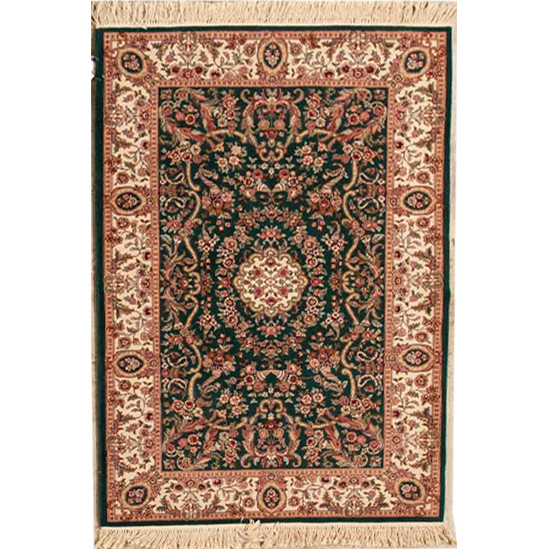 Tapis vert noué à la main de haute qualité