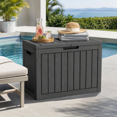 Boîte de rangement en résine résistante à l'eau avec siège de rangement P 30,75 po x l 17 po