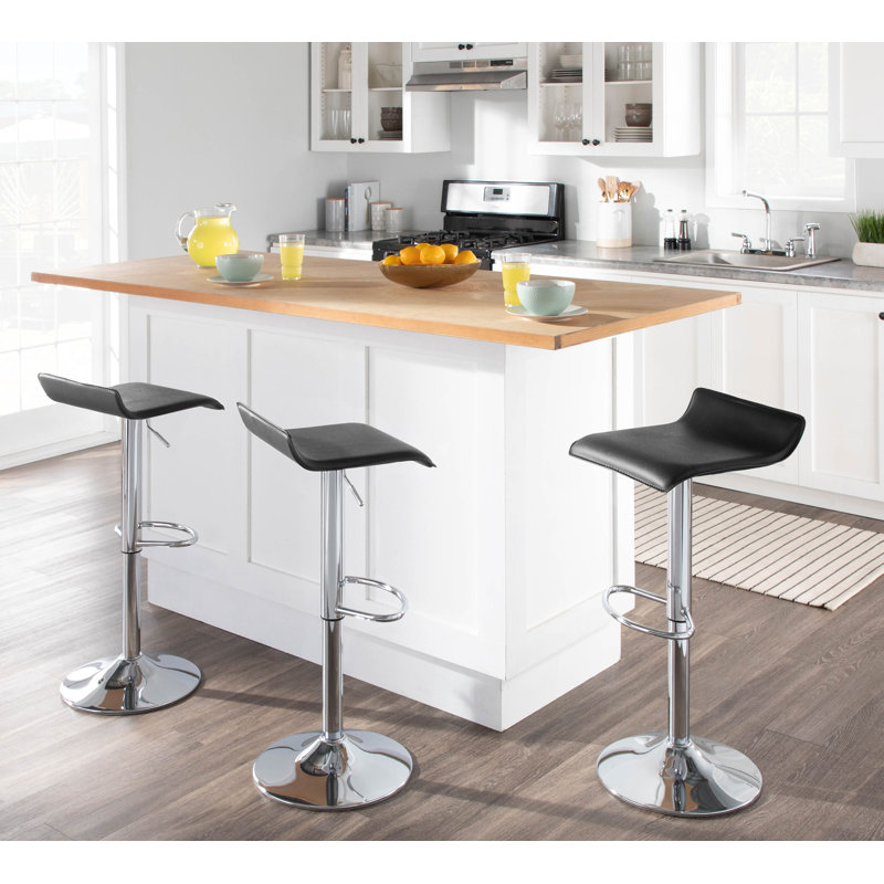 Tabouret de bar réglable Ale en cuir synthétique blanc par Lumisource - ensemble de 2, Blanc