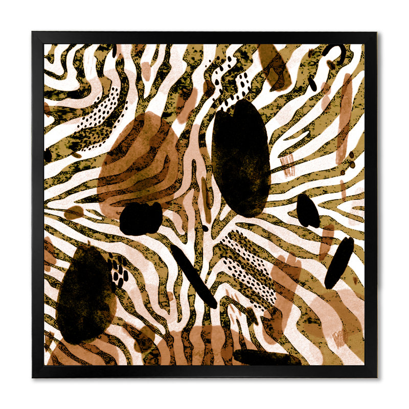 Impression sur toile, motif africain, Impression noire sur toile encadrée, H 30 po x l 30 po x P 1 po