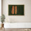 Décoration murale abstraite de forme verticale vert foncé pour le salon