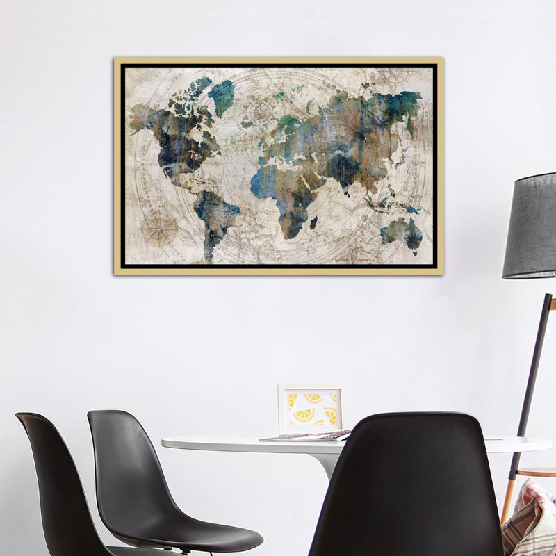 " Celestial Map " by Isabelle Z, 16" H x 24" W x 1" D, Natural, Picture Framed Paper