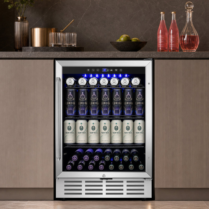 Refroidisseur à boissons 24 pouces autoportant / encastré de 24 pouces - Réfrigérateur de bar domestique silencieux et écoénergétique