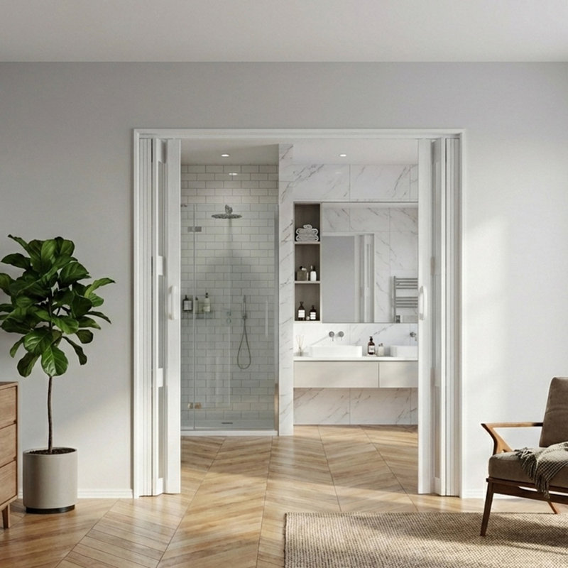 Porte accordéon à panneaux en PVC / vinyle, 60 po x 80 po, 2