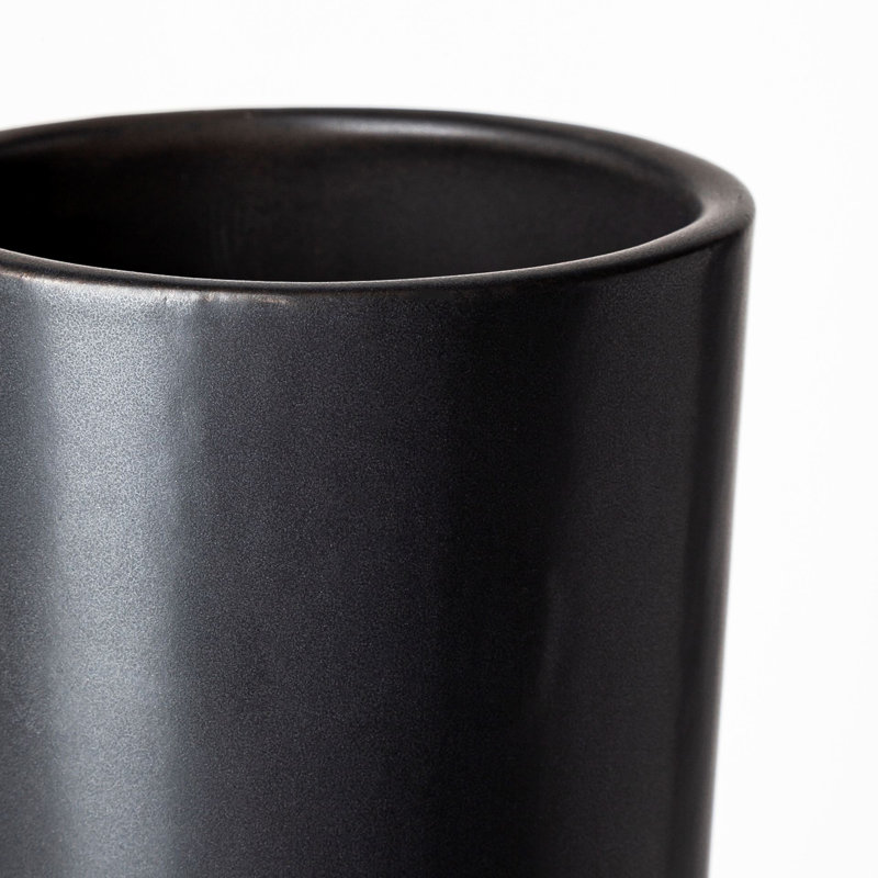 Ceramic Table Vase, Black, 17" H x 6" W x 6" D