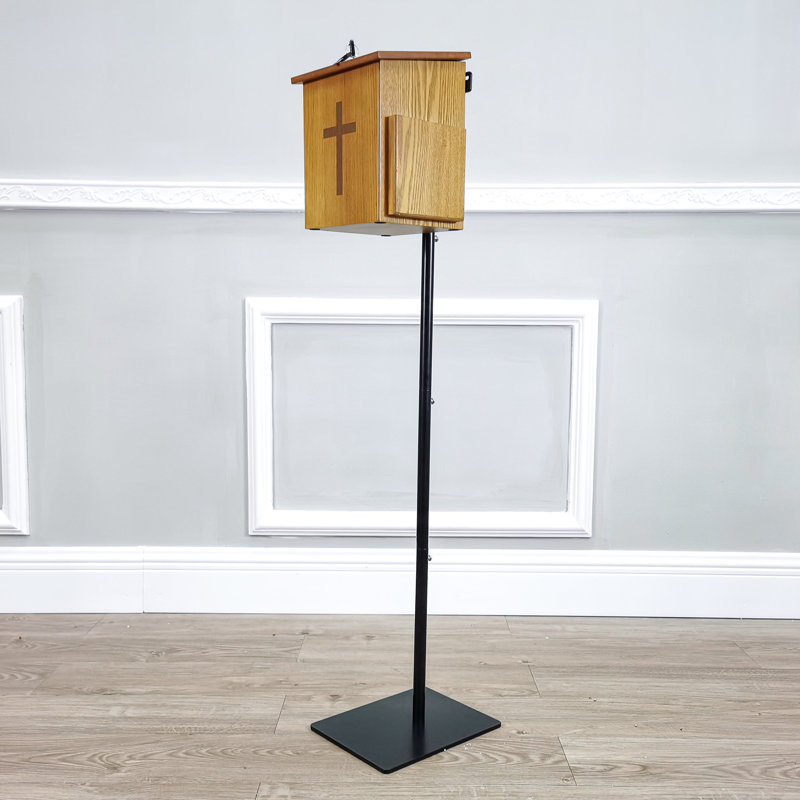 FixtureDisplays®MDF Donation Box Floor Stand Lobby Foyer Tithes & Offering Suggestion Collection Ballot Box 11065+10885