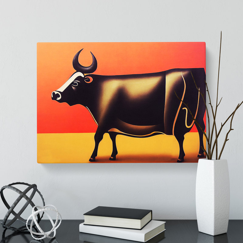 Dashing Cow - Wrapped Canvas, 35cm H x 50cm W x 3cm D