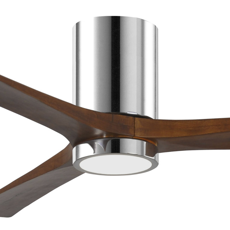 Olivier à 3 pales DEL standard avec ventilateur de plafond et ensemble d'éclairage inclus, Chrome poli, Noyer, 60"