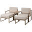 Garden Lounge Set with Table and Ottoman 2 Seater NOCI Modular Metal Beige