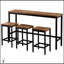 Ensemble de table de salle à manger à hauteur de comptoir extra longue avec 3 tabourets, structure en acier durable et panneaux de fibres à densité moyenne pour les cuisines modernes et les petits espaces-2136449794-2136449792