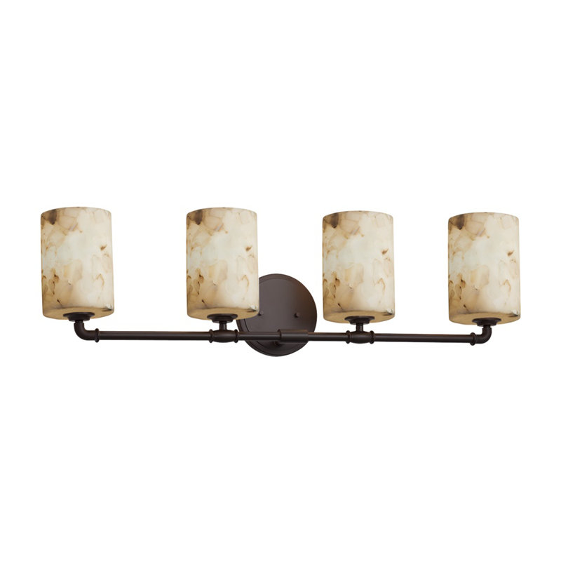 Barre d'éclairage de salle de bain 4 lumières Alabaster Rocks, Bronze foncé, GU24 / 15 W / intensité variable