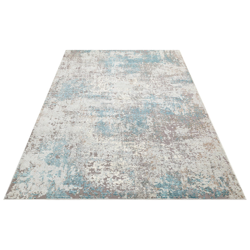 Edgeworth Machine Woven Teal Indoor Rug, Rectangle 120cm x 170cm