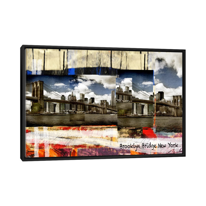 "luz graphics brooklyn b new york" , reproduction d’art sur toile, H 18 po x l 26 po x P 1,5 po, Pas de tapis