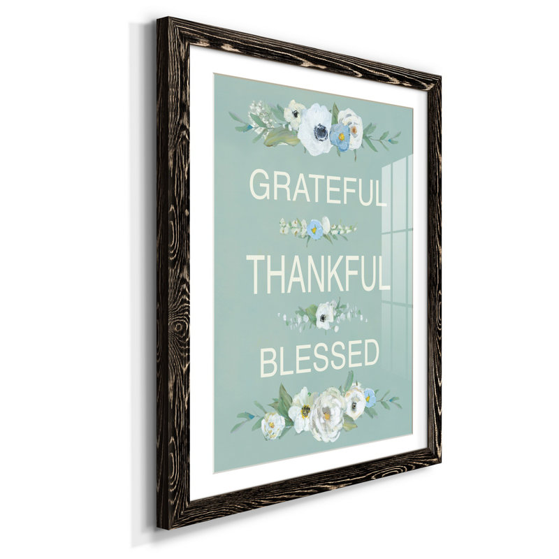 Grateful Thankful - impression encadrée sur papier, H 44 po x l 31 po x P 1 po, Noir