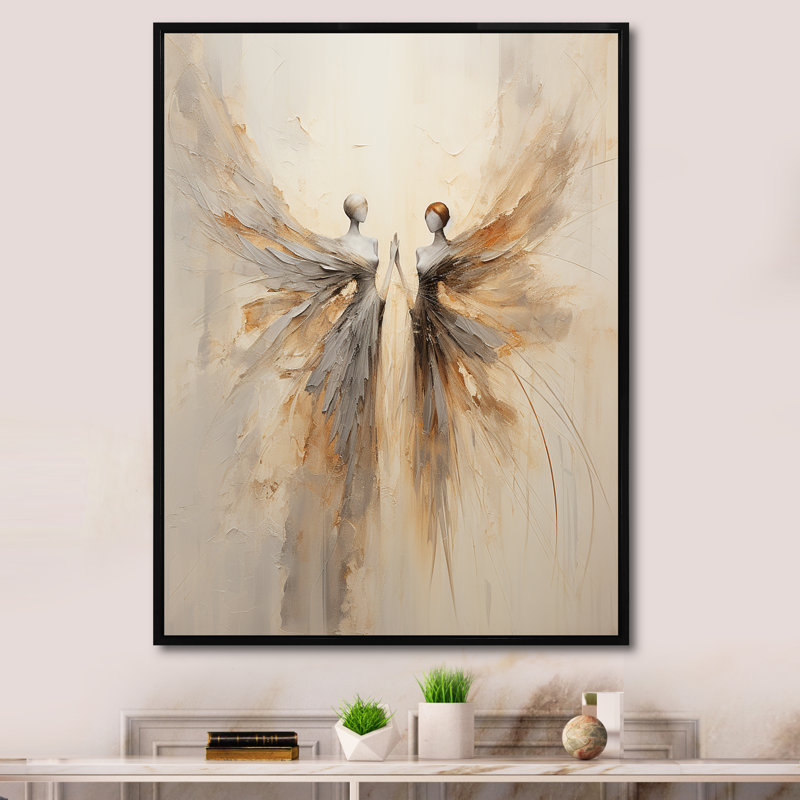 Fantaisie, minimalisme, fées I sur toile, Cadre flottant noir, H 40 po x l 30 po