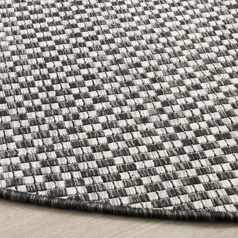 Tapis d'intérieur / extérieur à motif géométrique Dirks Performance, Rond 4 pi