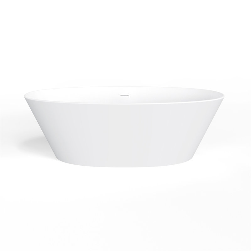 Baignoire de trempage autoportante à surface solide de 66,9 pouces pour salle de bain