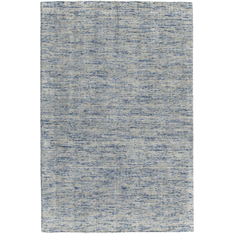 Tapis bleu en coton fait à la main Cunningham