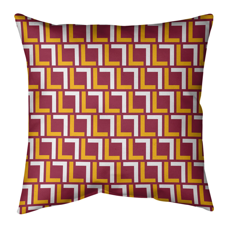 Housse de coussin Arizona Football Luxury, Rouge / jaune / blanc, Simili daim, 20 po X 20 po