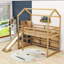 Lit mezzanine simple Amrina avec glissoire et tablettes de rangement-314850964