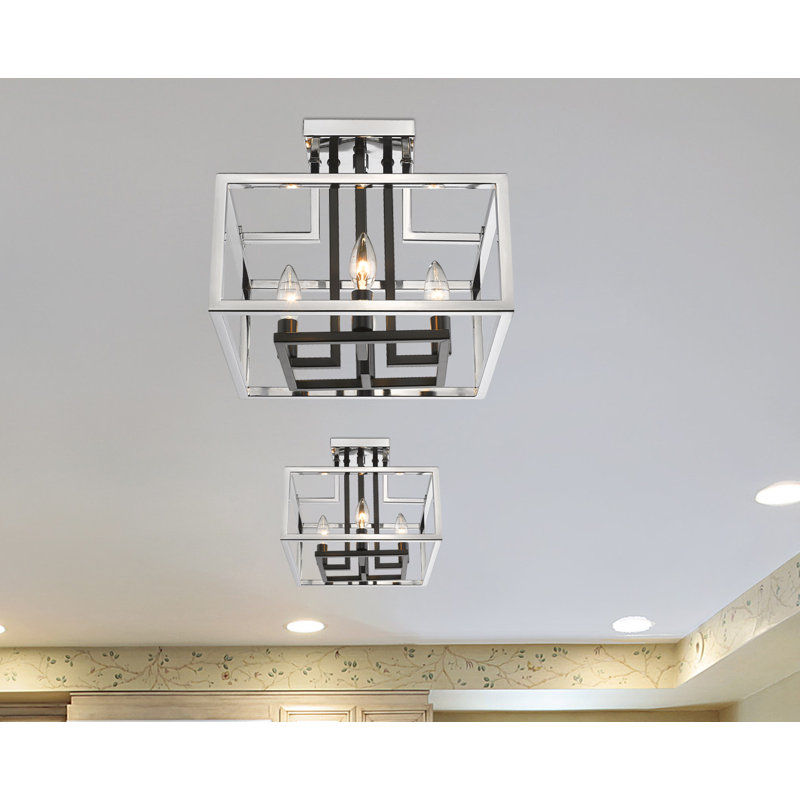 Plafonnier semi-encastré carré à 4 lumières 13 po Bedworth