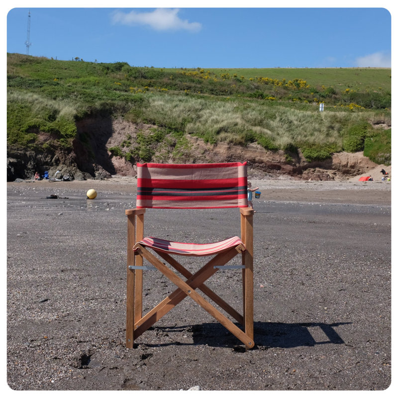 Cream Premium Director's Chair, Brown/Yellow/Red/Green