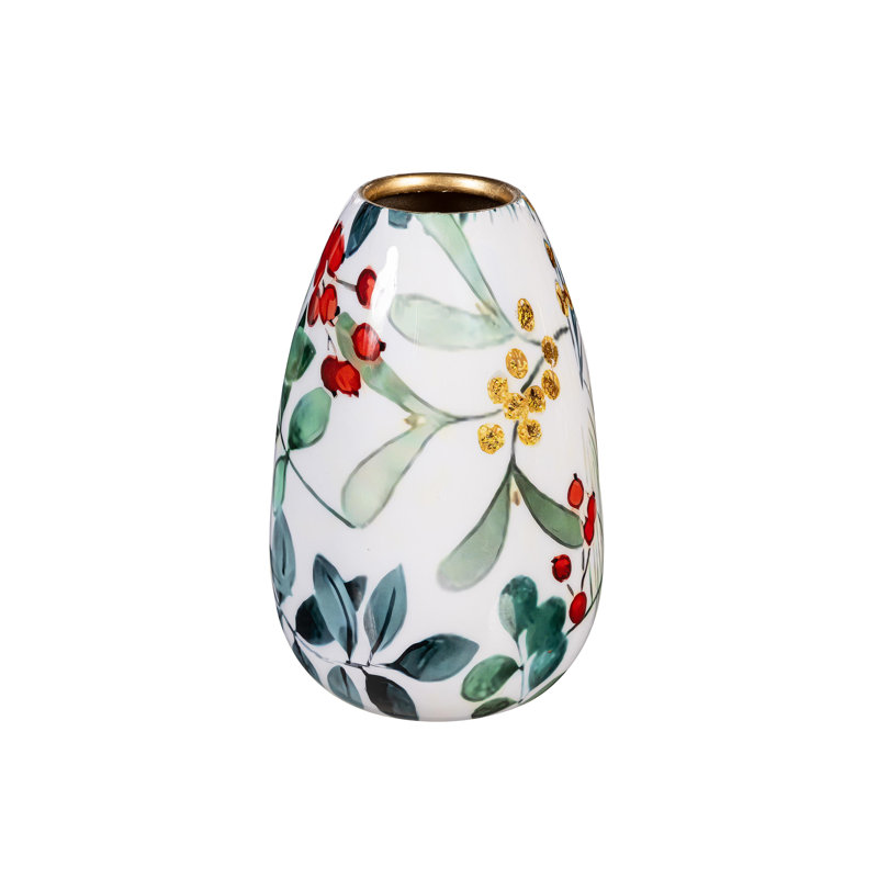 Vase en métal imprimé festif, ensemble de 2