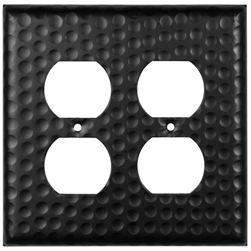 No Subject 2 - Gang Duplex Outlet Standard Wall Plate, Matte Black