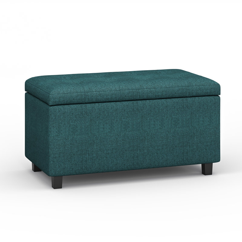 Cosmopolitan 34"W Upholstered Polyester Fabric Contemporary Rectangular Lift-Up Storage Ottoman Bench with Hidden Storage