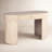 Vermouth Carolina Whitewashed Oval Mango Wood Desk with Drawer
